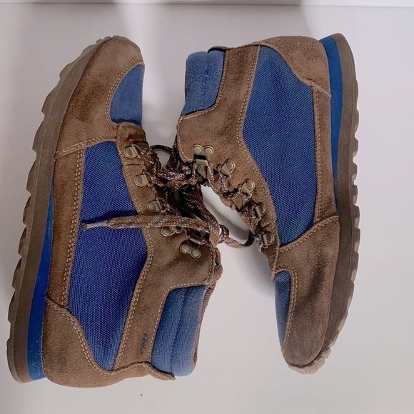 L.L.BEAN Men's Waterproof Katahdin suede Hiking Boots brown and blue Multicolor - Picture 7 of 15